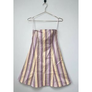 Gap Fit and Flare Strapless Striped A Line Dress